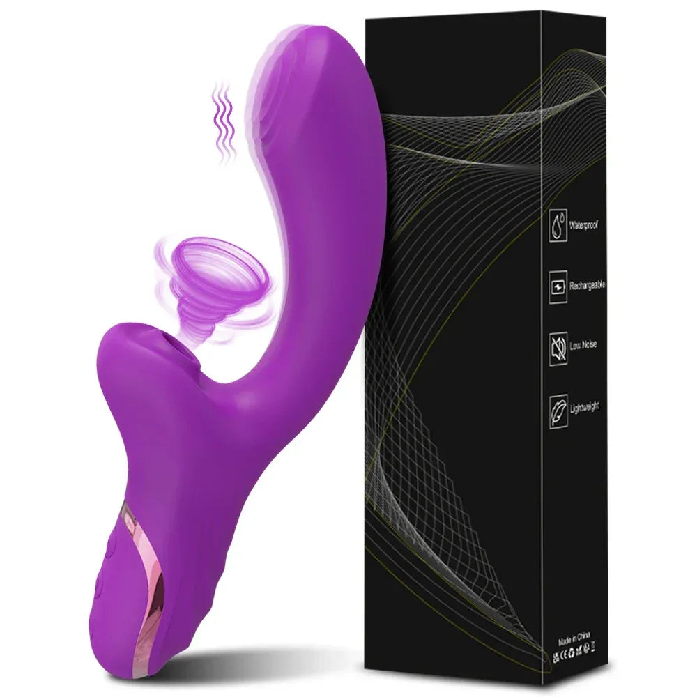 3 In 1 Clit Sucking Vibrator for Women G Spot Vagina Anal Stimulation Female Masturbator - Zd014 Purple
