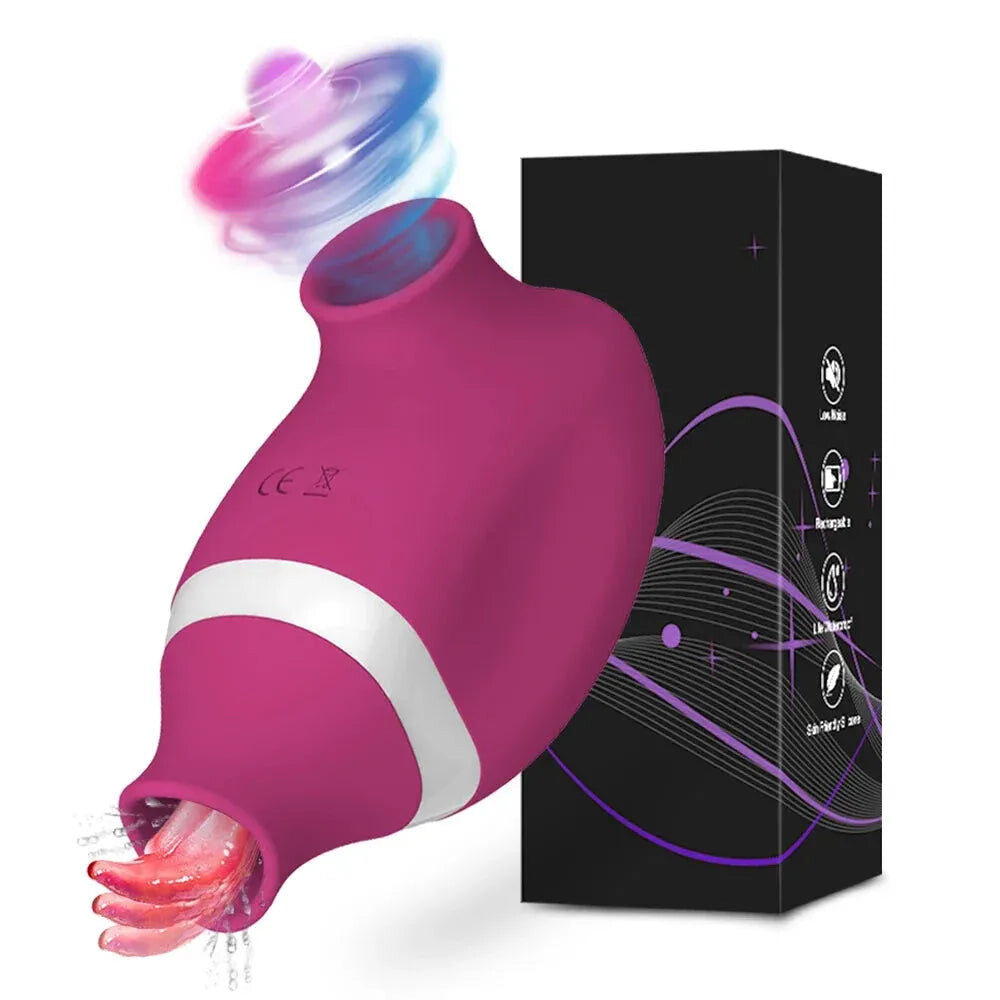 2 In 1 Clit Stimulator Sucking Licking Vibrator for Women - Skin