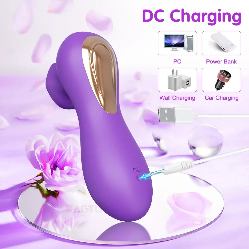 Female Clit Sucker Vibrator Vacuum Nipple Stimulator for Couples - Red