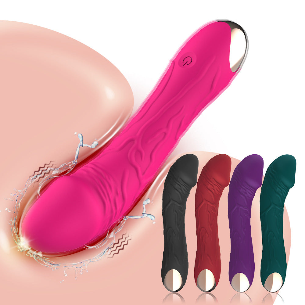 Dark Red Intense Pleasure G-Spot Vibrator - 20 Speed Rechargeable Silicone Wand with Magnetic Charging